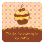 Patchwork Applique Sunshine Cupcakes Square Sticker