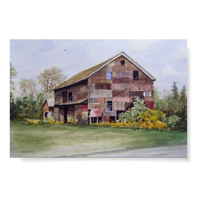 Patchwork Barn-poster by MrNoble