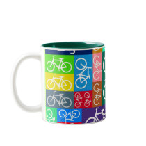 Patchwork Bicycles Art Coffee Mug