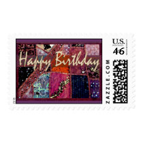 Patchwork birthday stamp