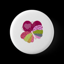 Patchwork Butterfly Heart buttons