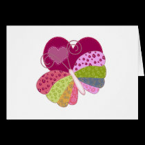 Patchwork Butterfly Heart cards