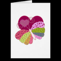Patchwork Butterfly Heart cards