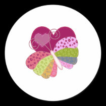 Patchwork Butterfly Heart stickers
