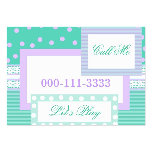 Patchwork Calling Card Business Cards (back side)
