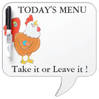 Patchwork Chicken Menu Message Board Dry-Erase Whiteboards