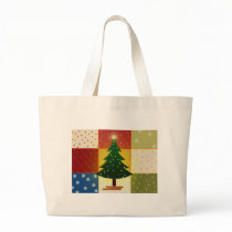 Patchwork Christmas tree Canvas Bag