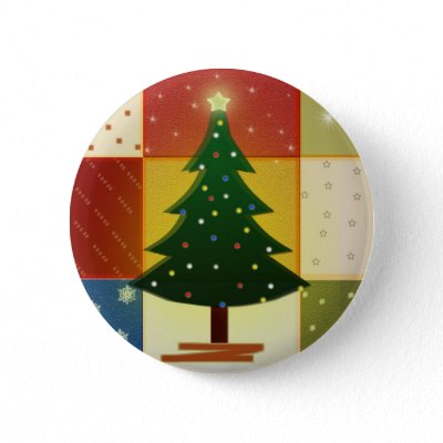 Patchwork Christmas tree buttons