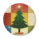 Patchwork Christmas tree magnets by perfectpostage Patchwork Christmas tree magnets