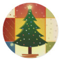 Patchwork Christmas tree sticker