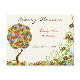 Patchwork Flower Love Tree Thank You Postcard postcard