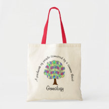 Patchwork Genealogy Tote Bag