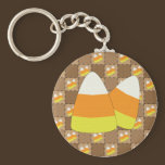 Patchwork Halloween Candy Corn Keychain keychains