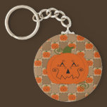 Patchwork Halloween Pumpkin Keychain keychains