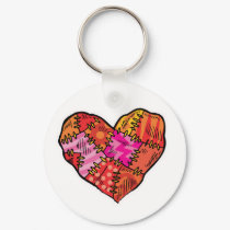 patchwork heart keychains by doonidesigns patchwork heart keychains