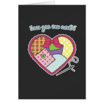 Patchwork Heart - Love you sew much! cards