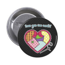Patchwork Heart - Love you sew much! buttons