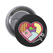 Patchwork Heart buttons