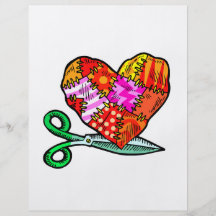 patchwork heart scissors design personalized flyer