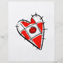 patchwork heart w button graphic flyers