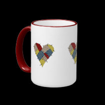 Patchwork Hearts mugs