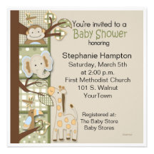Patchwork in Greens Baby Shower Invitation