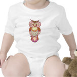 Patchwork owl baby bodysuits