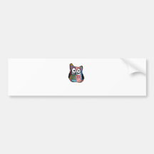 Patchwork Owl Bumper Sticker