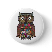 Patchwork Owl Pin