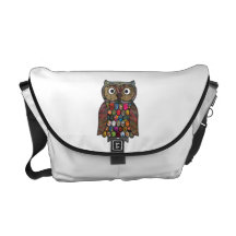 Patchwork Owl Courier Bag