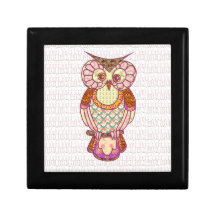 Patchwork owl hearts jewelry boxes