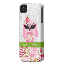 Patchwork Owl iPhone 4 Case-Mate Barely There™