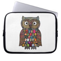 Patchwork Owl Laptop Computer Sleeves