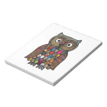 Patchwork Owl Memo Notepad