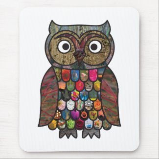 Patchwork Owl zazzle_mousepad