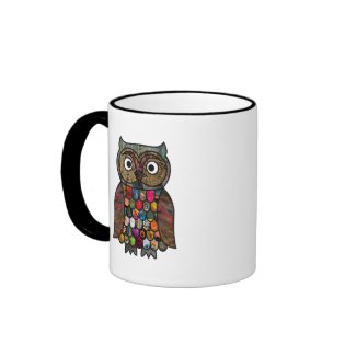 Patchwork Owl mug
