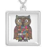Patchwork Owl Necklaces
