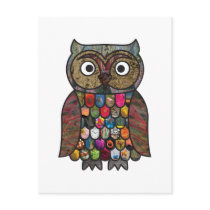 Patchwork Owl Post Card