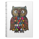 Patchwork Owl Spiral Note Book