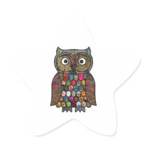 Patchwork Owl Sticker