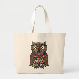 Patchwork Owl Tote Bag