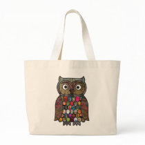 Patchwork Owl Tote Bag