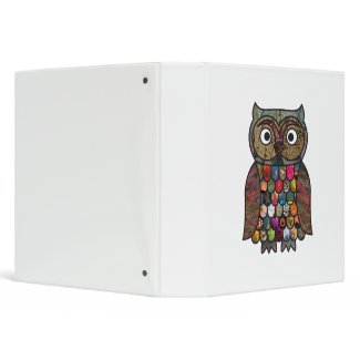 Patchwork Owl Vinyl Binder