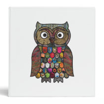 Patchwork Owl Vinyl Binder