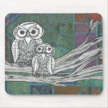 Patchwork Owls mousepads