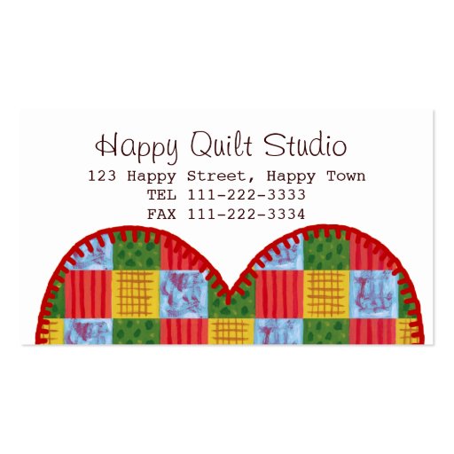 Patchwork Painting Quilt Business Cards (front side)