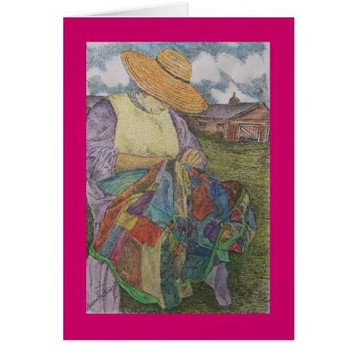 patchwork quilt greeting card Zazzle