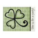 Patchwork Shamrock Hearts Party Invitation postcards