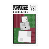 Patchwork Snowman postage
