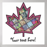 Patchwork Stitched Maple Leaf  5 Print